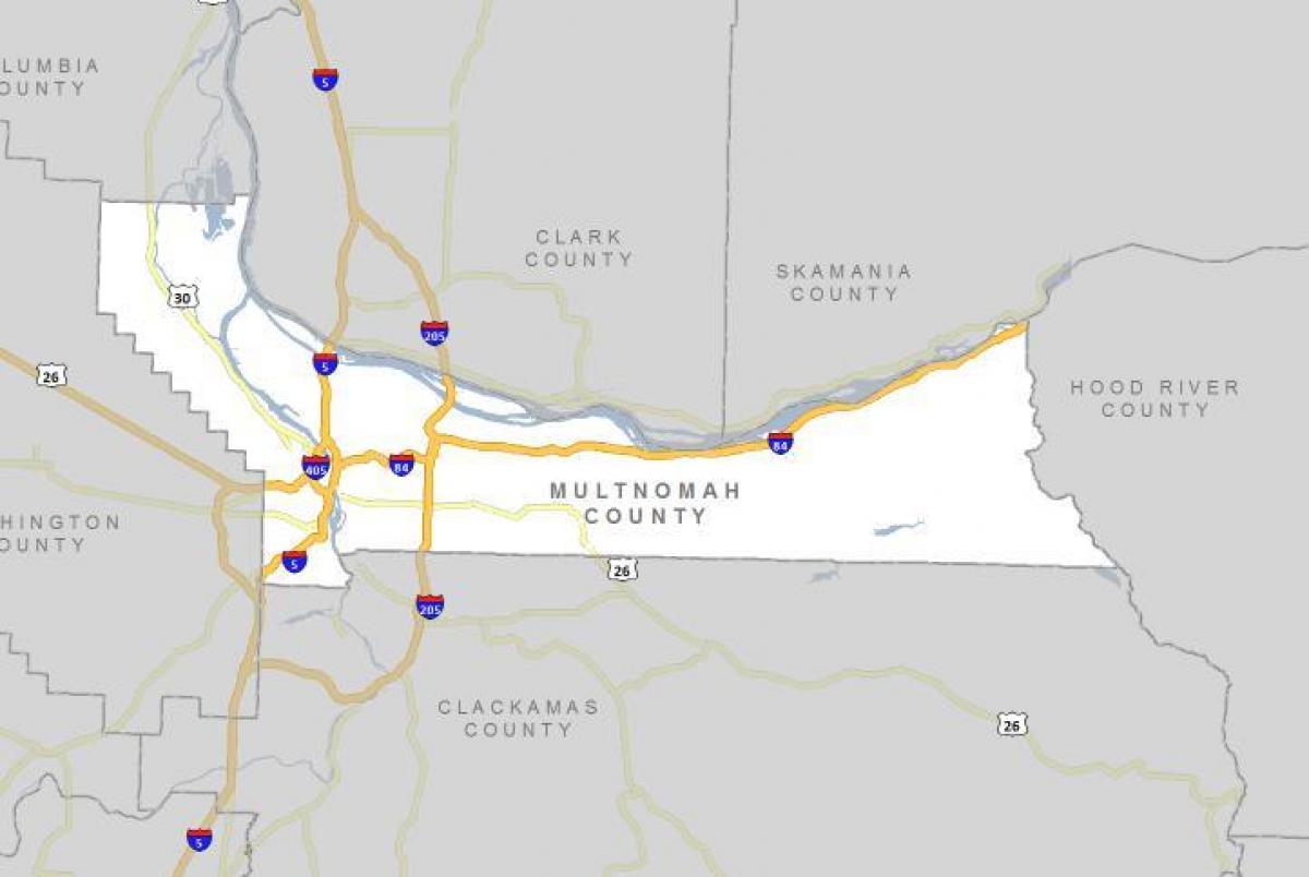 Multnomah county Oregon mapa