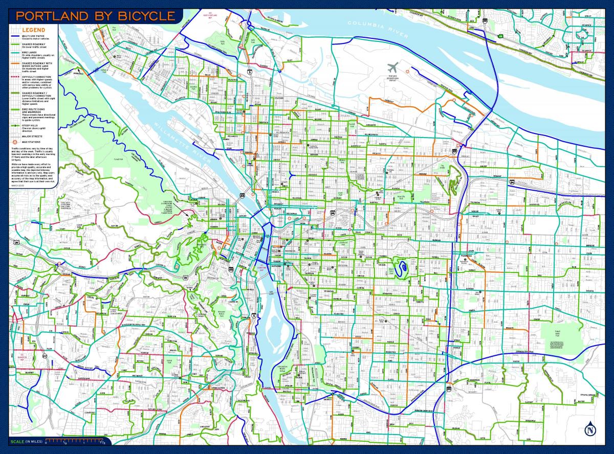 bizikleta Portland mapa