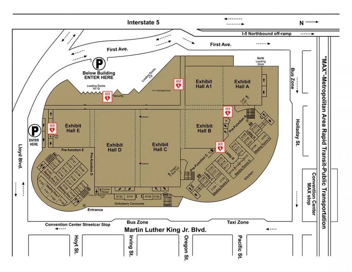 mapa Portland convention Center