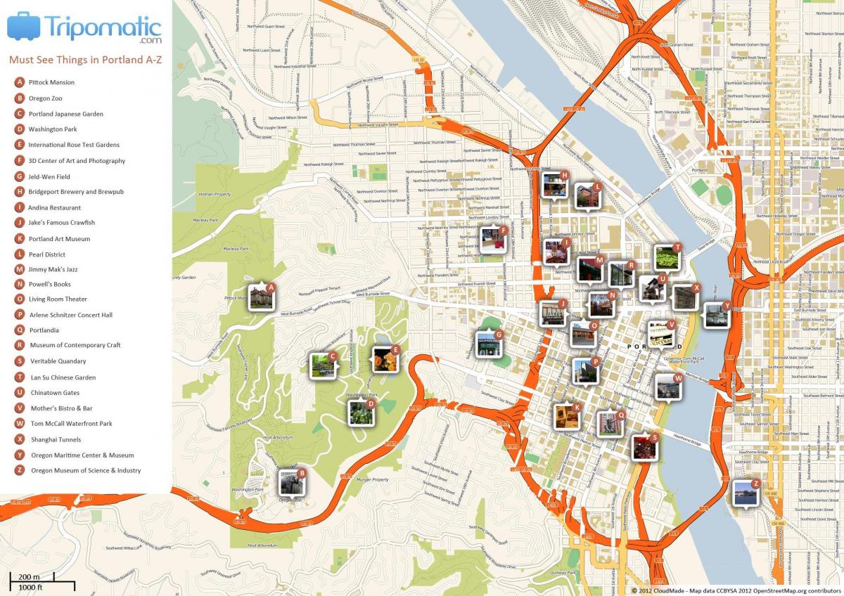 Portland oinez mapa
