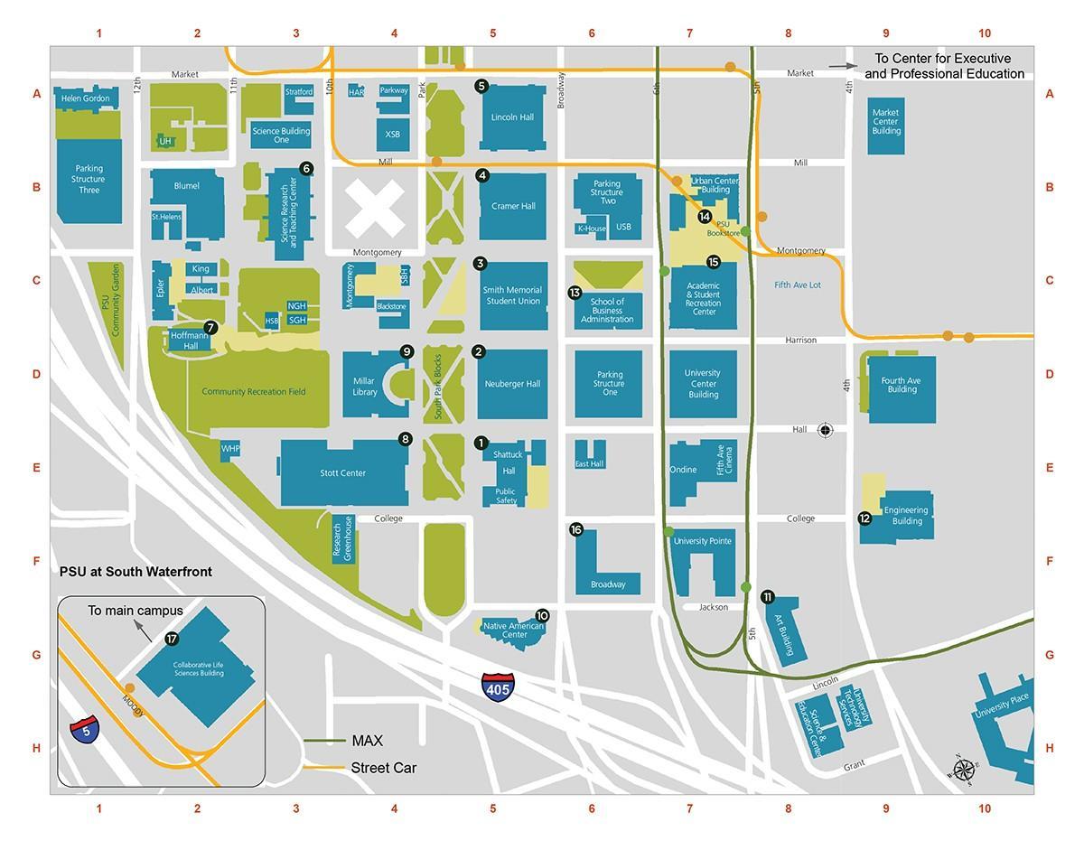 PDX edu Campus mapa