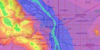 Kota mapa Portland (Oregon)