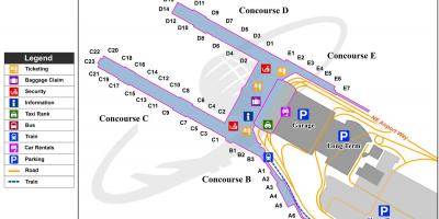 Mapa Portland nazioarteko aireportua