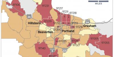 Radon mapa Portland